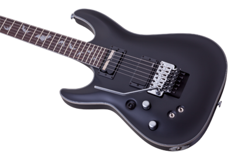 SCHECTER E-Gitarre, Damien Platinum-6 FR S, Satin Black, Linkshänder