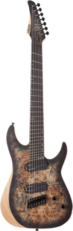 SCHECTER E-Gitarre, Reaper 7 Multiscale, Charcoal Burst