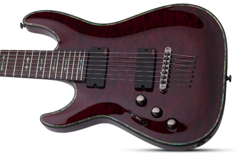 SCHECTER E-Gitarre, Hellraiser C-7, Black Cherry, Linkshänder
