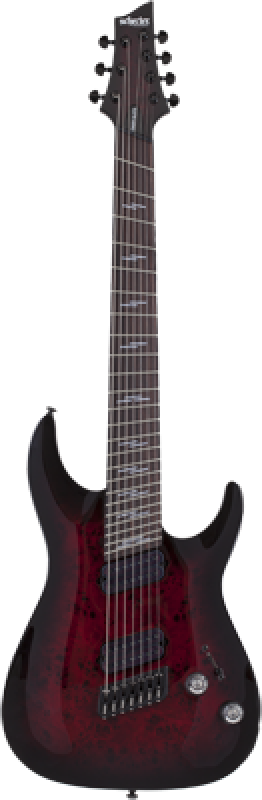 SCHECTER E-Gitarre, Omen Elite 7, MultiScale, Black Cherry Burst
