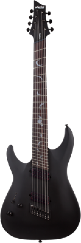 SCHECTER E-Gitarre, Damien 7, MultiScale, Satin Black, Linkshänder