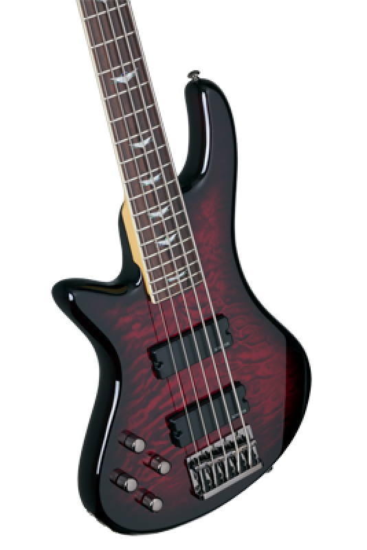Preview: SCHECTER Bassgitarre, Stiletto Extreme-5, Black Cherry, Linkshänder