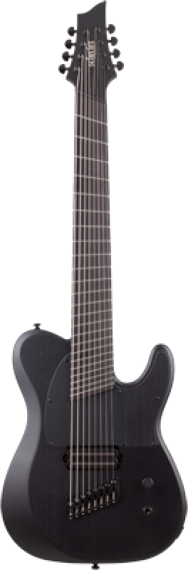 Preview: SCHECTER E-Gitarre, PT-8 Multiscale Black Ops, Satin Black Open Pore