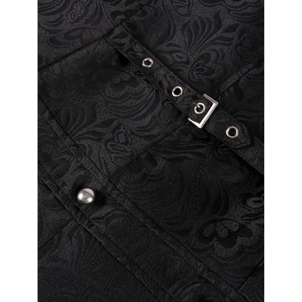 ROCK-HUS Weste mit Schwalbenschwanz Brokat-Art schwarz XXL