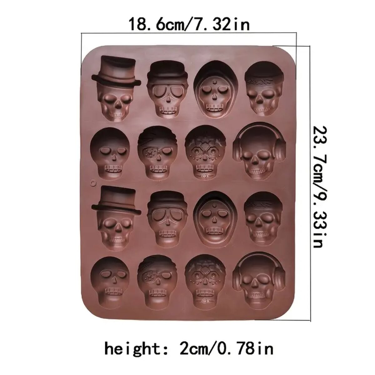 ROCK-HUS Eiswürfelform Totenköpfe 16x