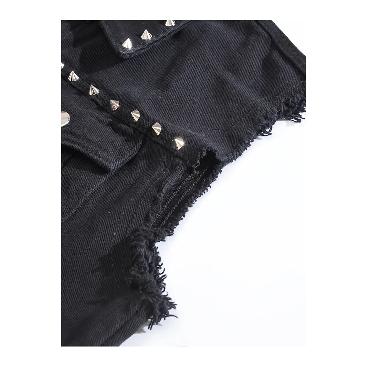 ROCK-HUS Weste Jeans Nieten Schwarz M