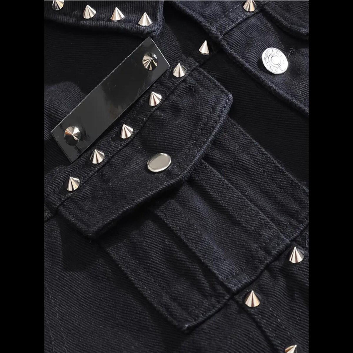 ROCK-HUS Weste Jeans Nieten Schwarz XXL