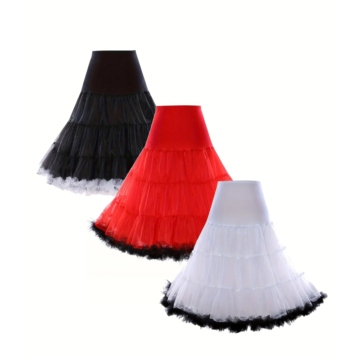 ROCK-HUS Petticoat hohe Taille versch. Farben