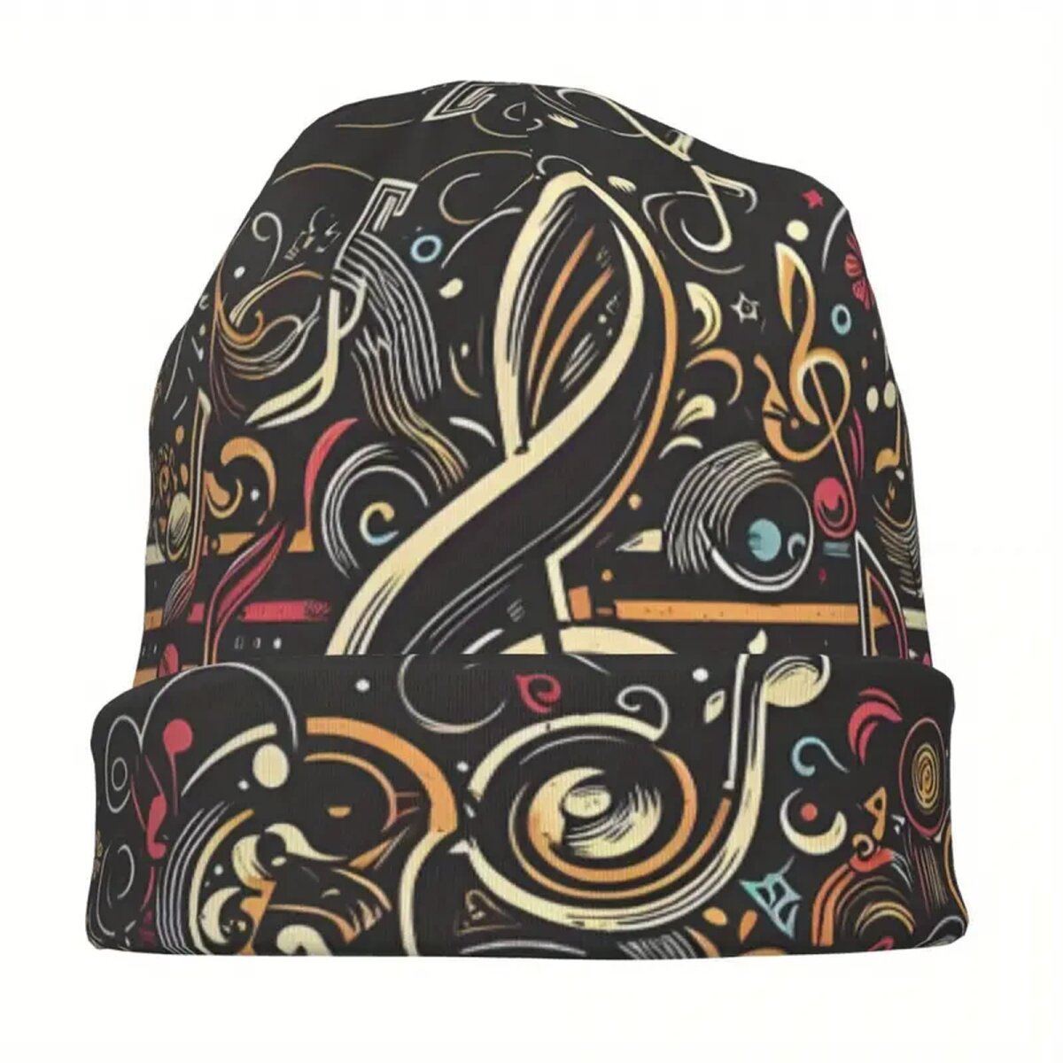 ROCK-HUS Beanie Buntes Musik Thema