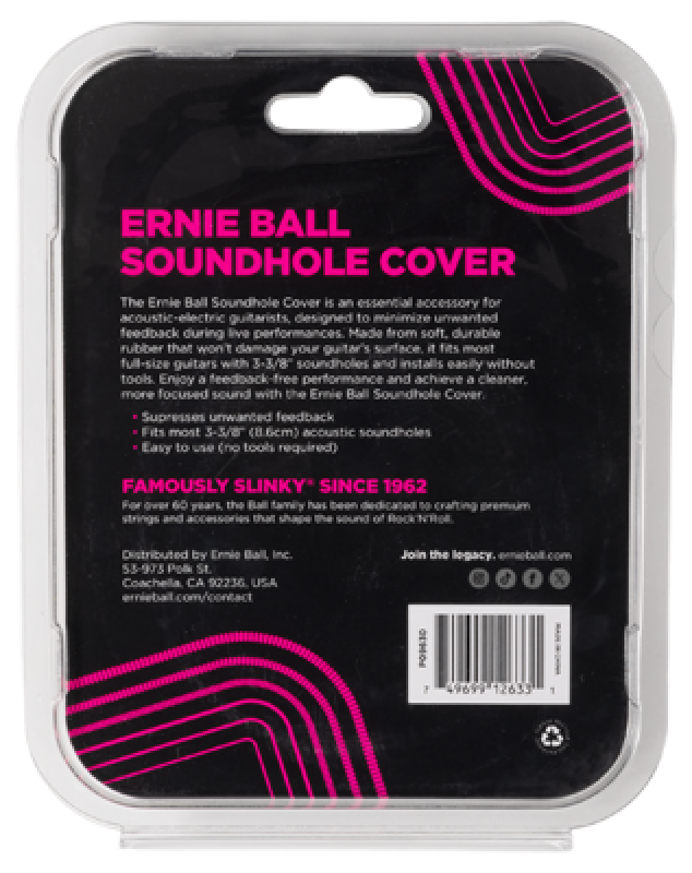 ERNIE BALL Zubehör, Schallochabdeckung, Klassikgitarre, 86 mm