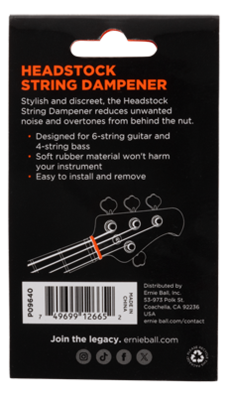 ERNIE BALL Zubehör, Saitendämpfer Gitarre, Kopfplatte