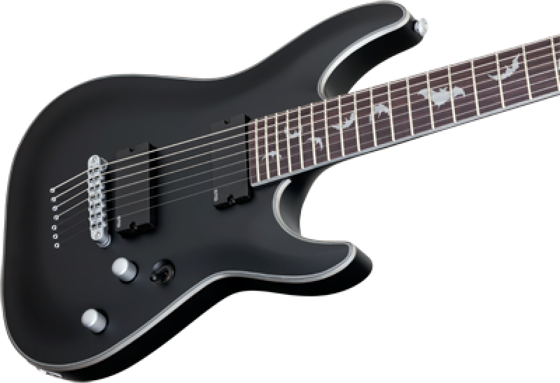 SCHECTER E-Gitarre, Damien Platinum-7, Satin Black
