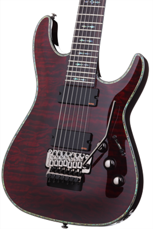 SCHECTER E-Gitarre, Hellraiser C-7 FR, Black Cherry