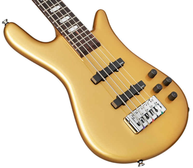 Preview: SPECTOR Bassgitarre, Euro Classic, 5-Saiter, aktiv, Solid Metallic Gol