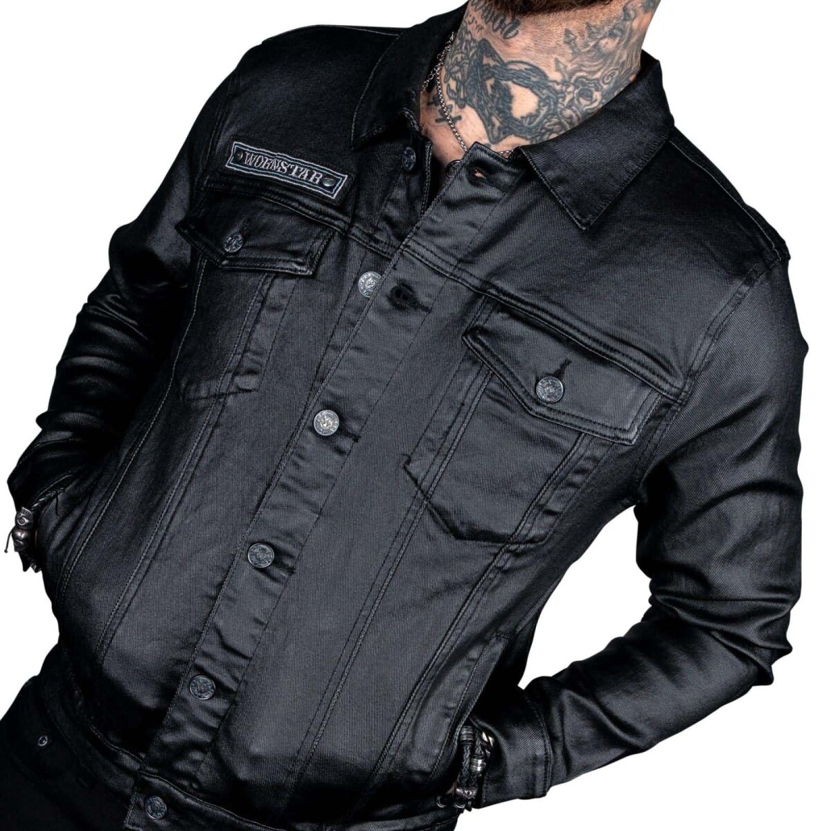 WORNSTAR Herren All Access Collection Idolmaker Waxed Denim Jacket Jacke schwarz