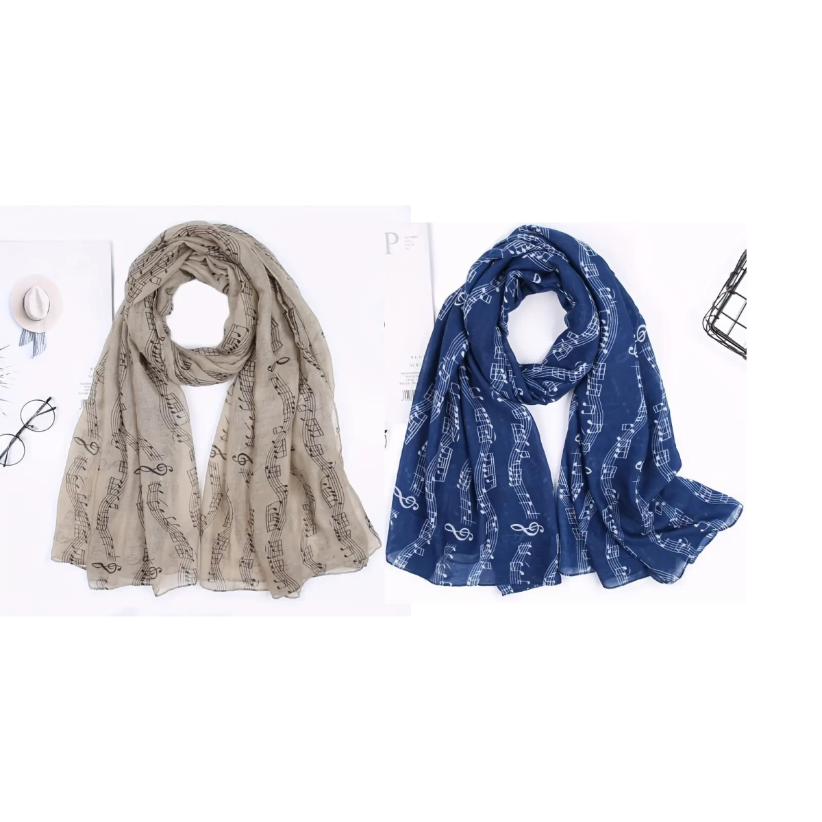 ROCK-HUS Schal mit Noten Mittelschwer