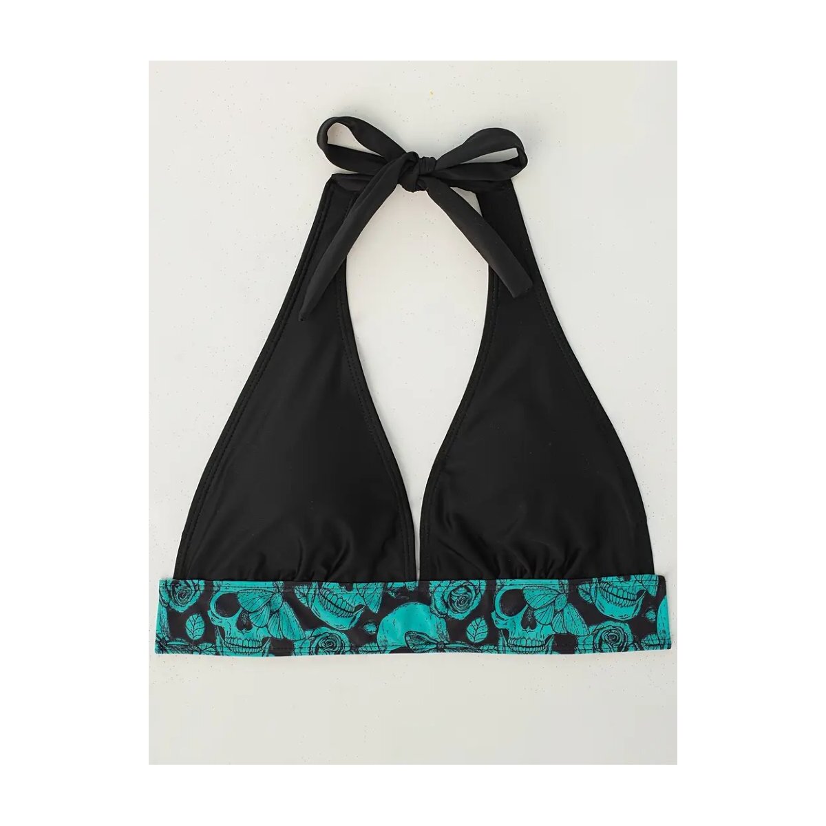 ROCK-HUS Bikini Panty Schwarz/Grün Skull - Butterfly - Roses