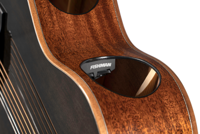 CORT Westerngitarre, Modern Black, Trans Black Gloss, Preamp, Koffer