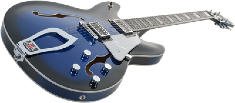 Preview: HAGSTROM E-Gitarre, Super Viking, Dark Baltic Sea Flame