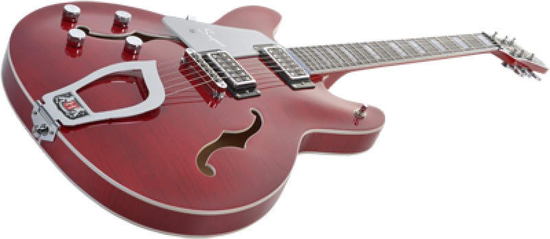 Preview: HAGSTROM E-Gitarre, Super Viking, Wild Cherry Transparent Flame, Links