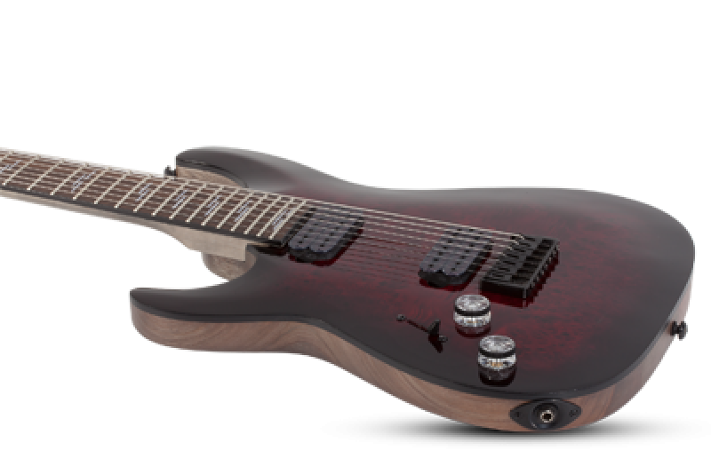 SCHECTER E-Gitarre, Omen Elite 7, Black Cherry Burst, Linkshänder