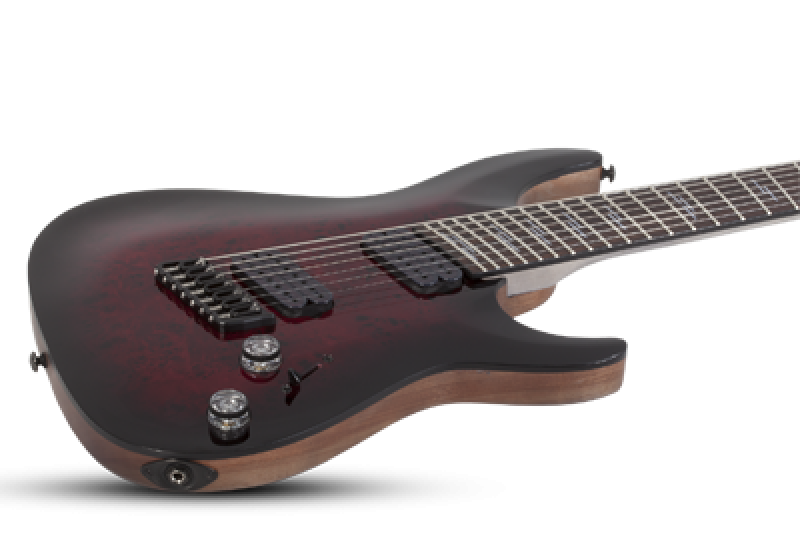 SCHECTER E-Gitarre, Omen Elite 7, MultiScale, Black Cherry Burst