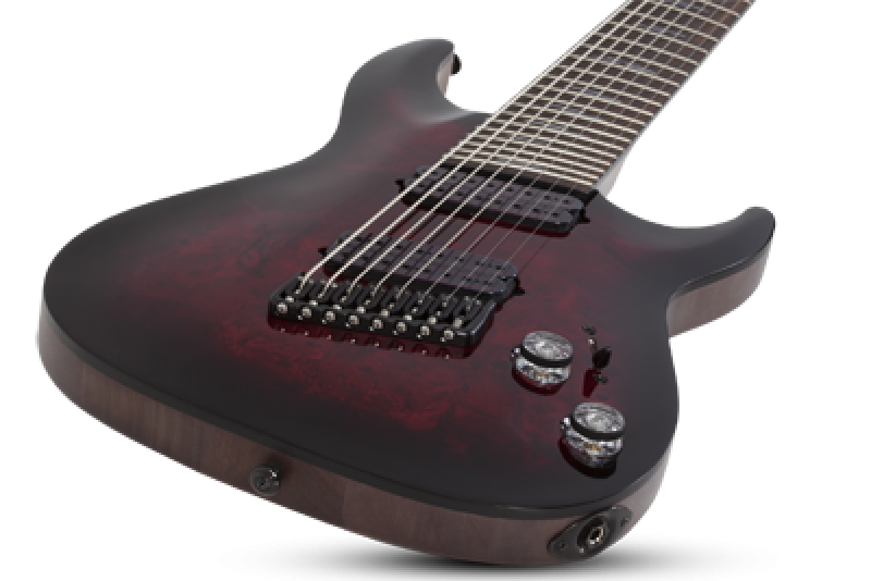 SCHECTER E-Gitarre, Omen Elite 8, MultiScale, Black Cherry Burst