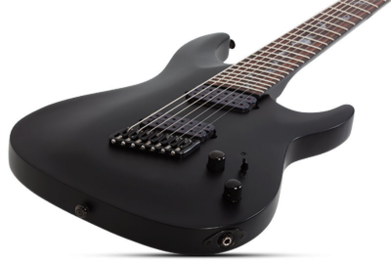 SCHECTER E-Gitarre, Damien 7, MultiScale, Satin Black