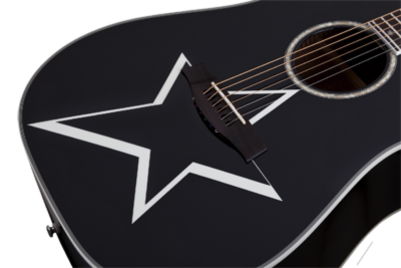 SCHECTER Westerngitarre, Robert Smith RS-1000 Busker, Gloss Black