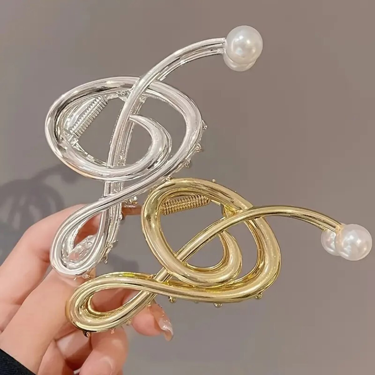 ROCK-HUS Haarspange Notenschlüssel mit Perle