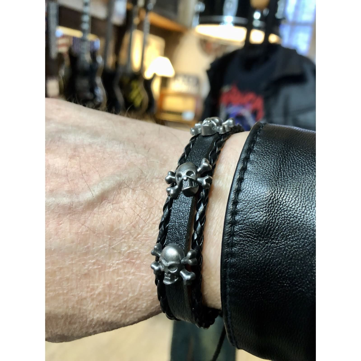 ROCK-HUS Armband mit Schnürung 3 Skull&Bones