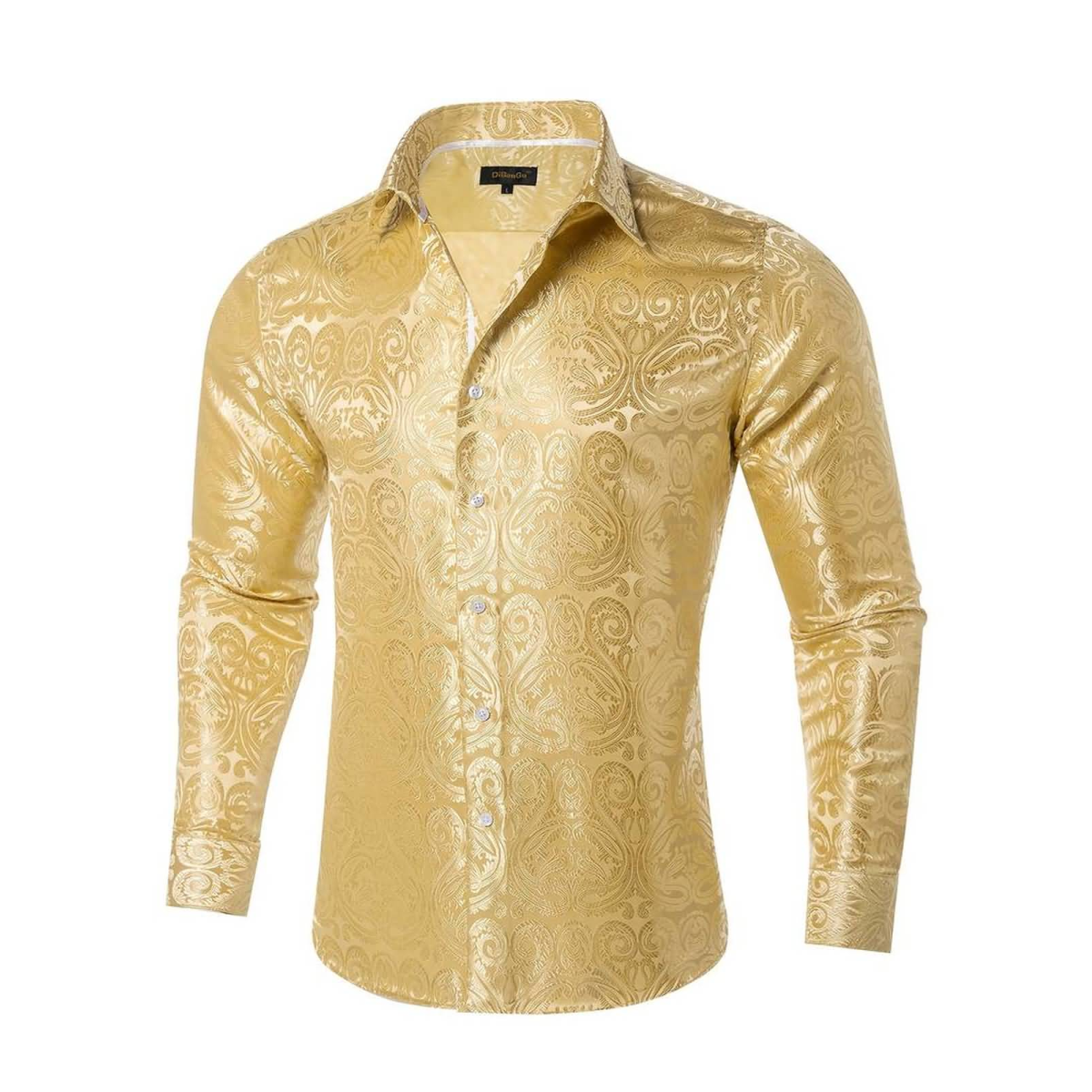 ROCK-HUS Hemd Gold Brokat-Art M