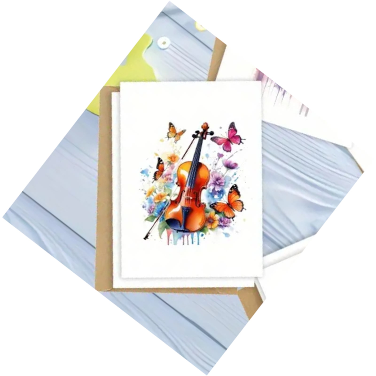 ROCK-HUS Glückwunschkarten Musikinstrumente Geige