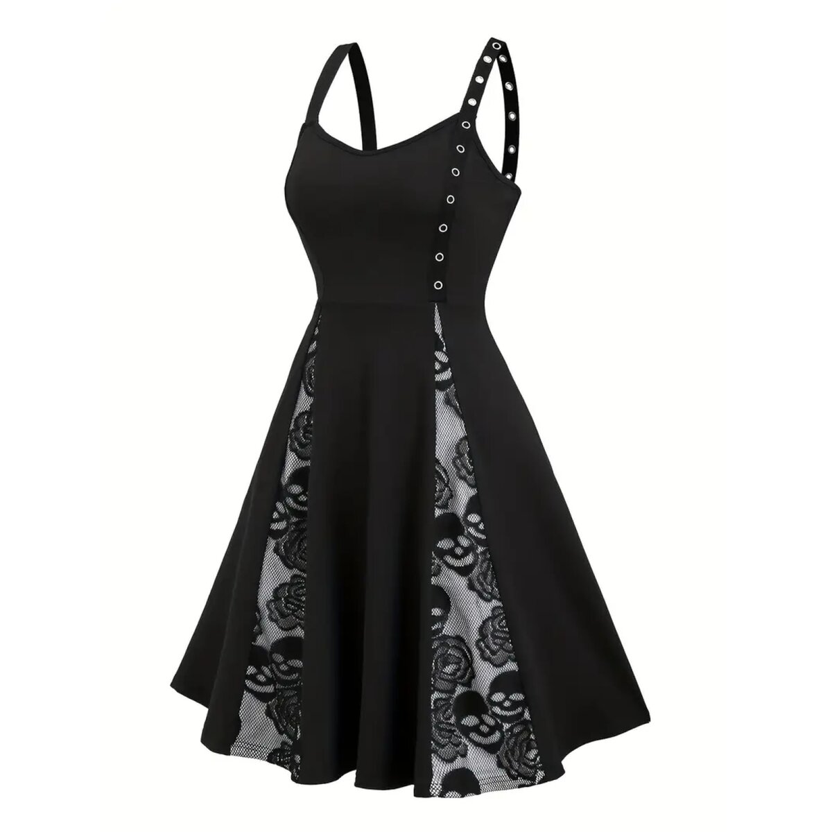 ROCK-HUS Kleid "Goth´n Roll" Nietenträger und Spitze