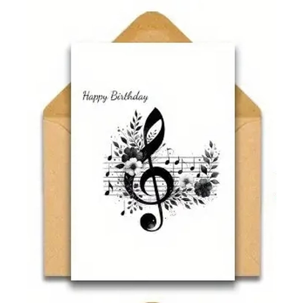 ROCK-HUS Glückwunschkarte Musiksymbole Blumenmelodie