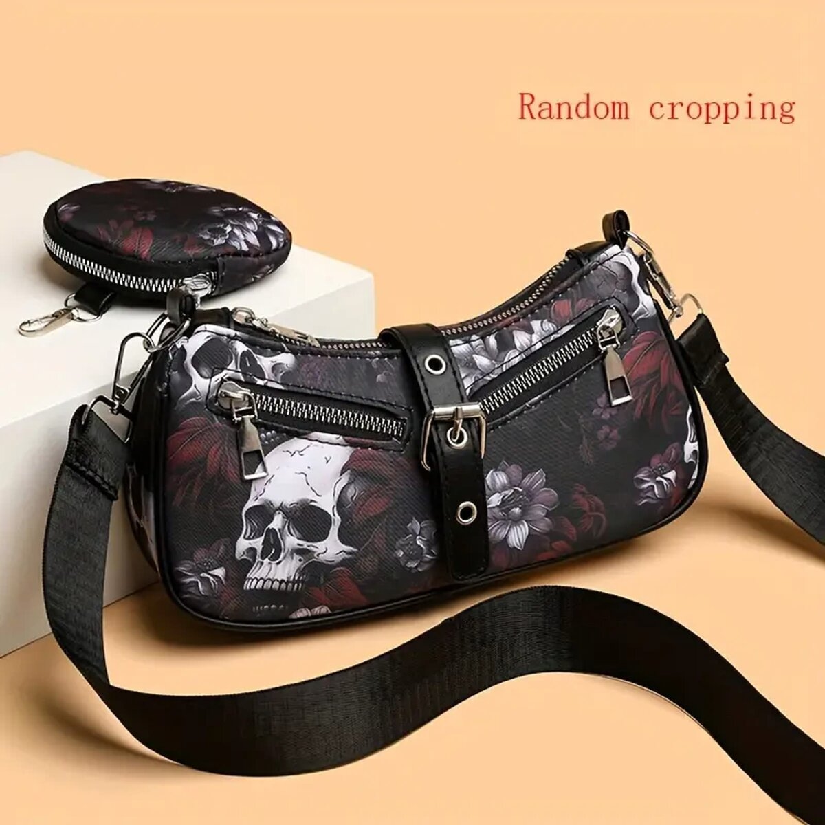 ROCK-HUS Tasche mit Portmonnaie Skulls´n Roses
