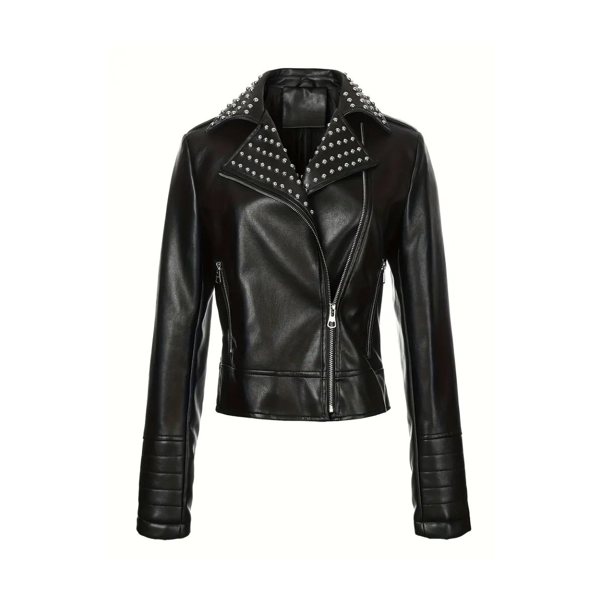ROCK-HUS Biker-Style Jacke Damen mit Nietenkragen S