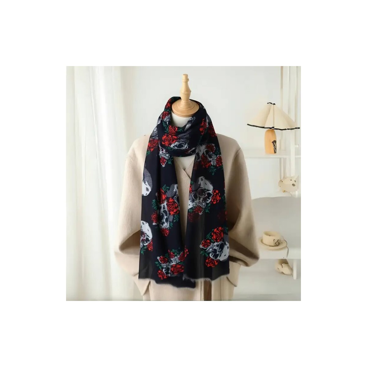 ROCK-HUS Schal Skull´n Roses Schwarz