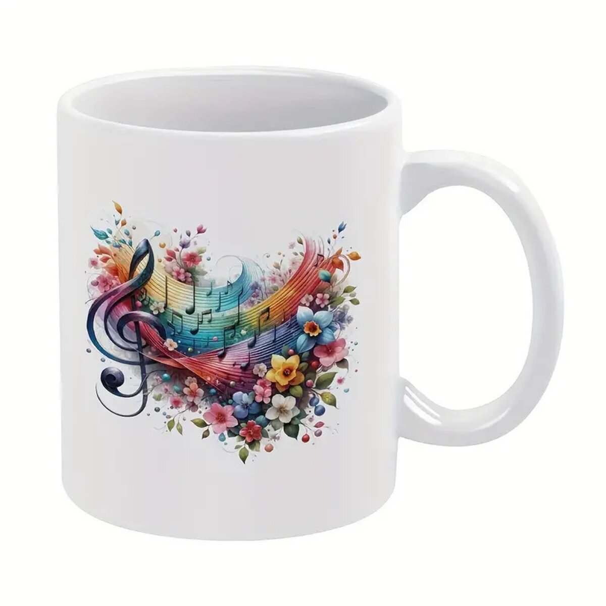 ROCK-HUS Tasse Noten und Blumen Kaffeebecherl Blumen&Noten