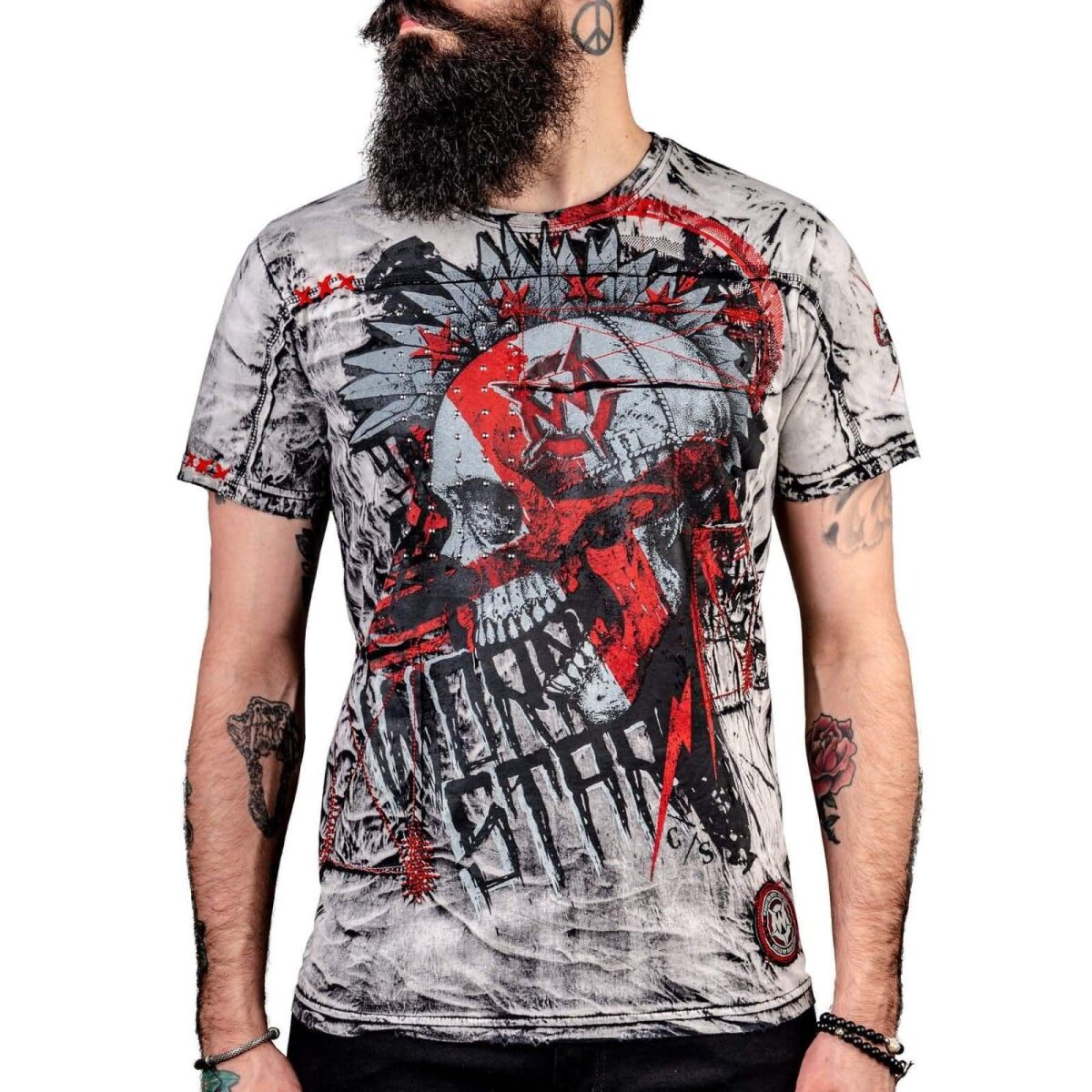 WORNSTAR Herren Artist Asylum Signature Serie Chaos Tee T-Shirt grau