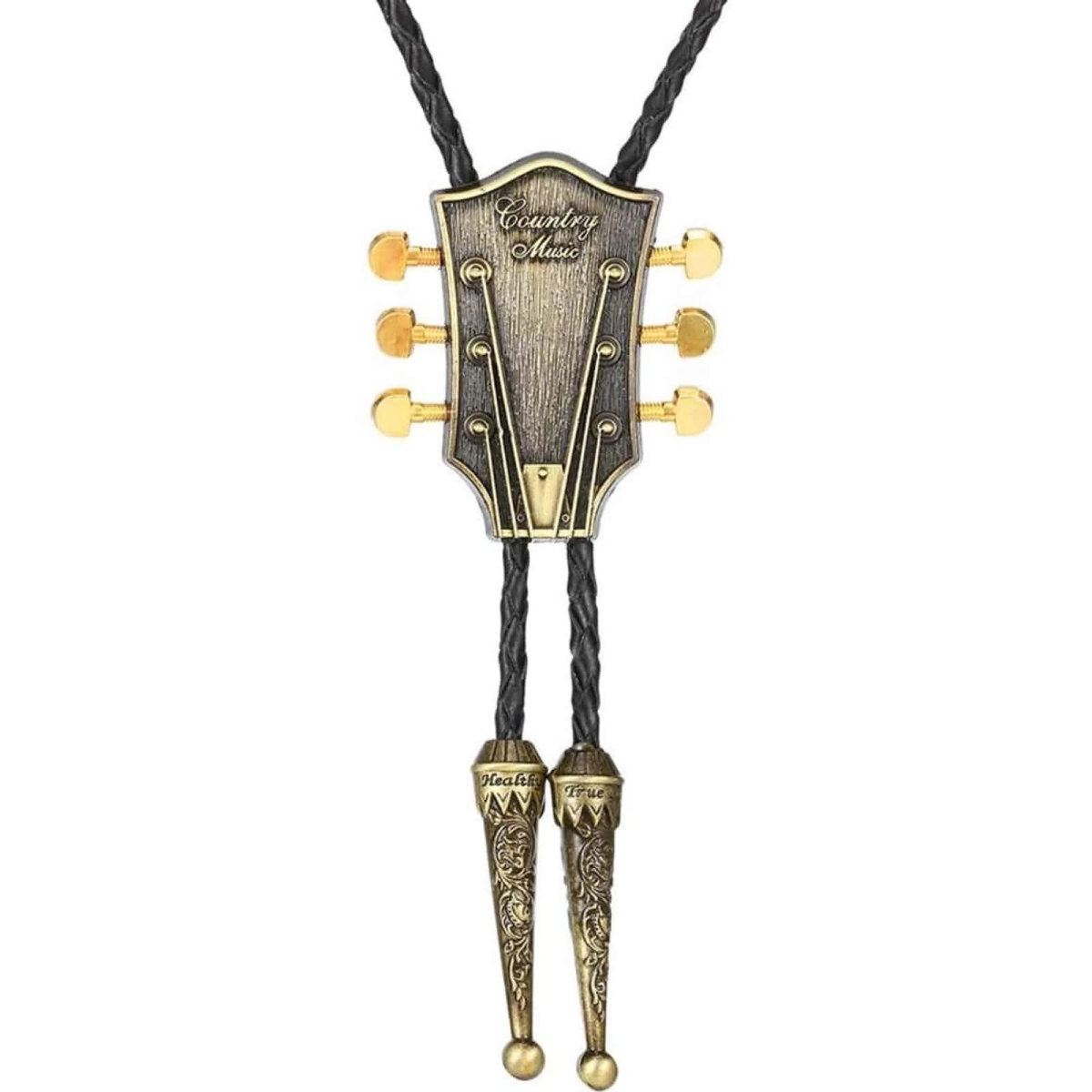 ROCK-HUS Bolo Tie Gitarre Blau/Gold