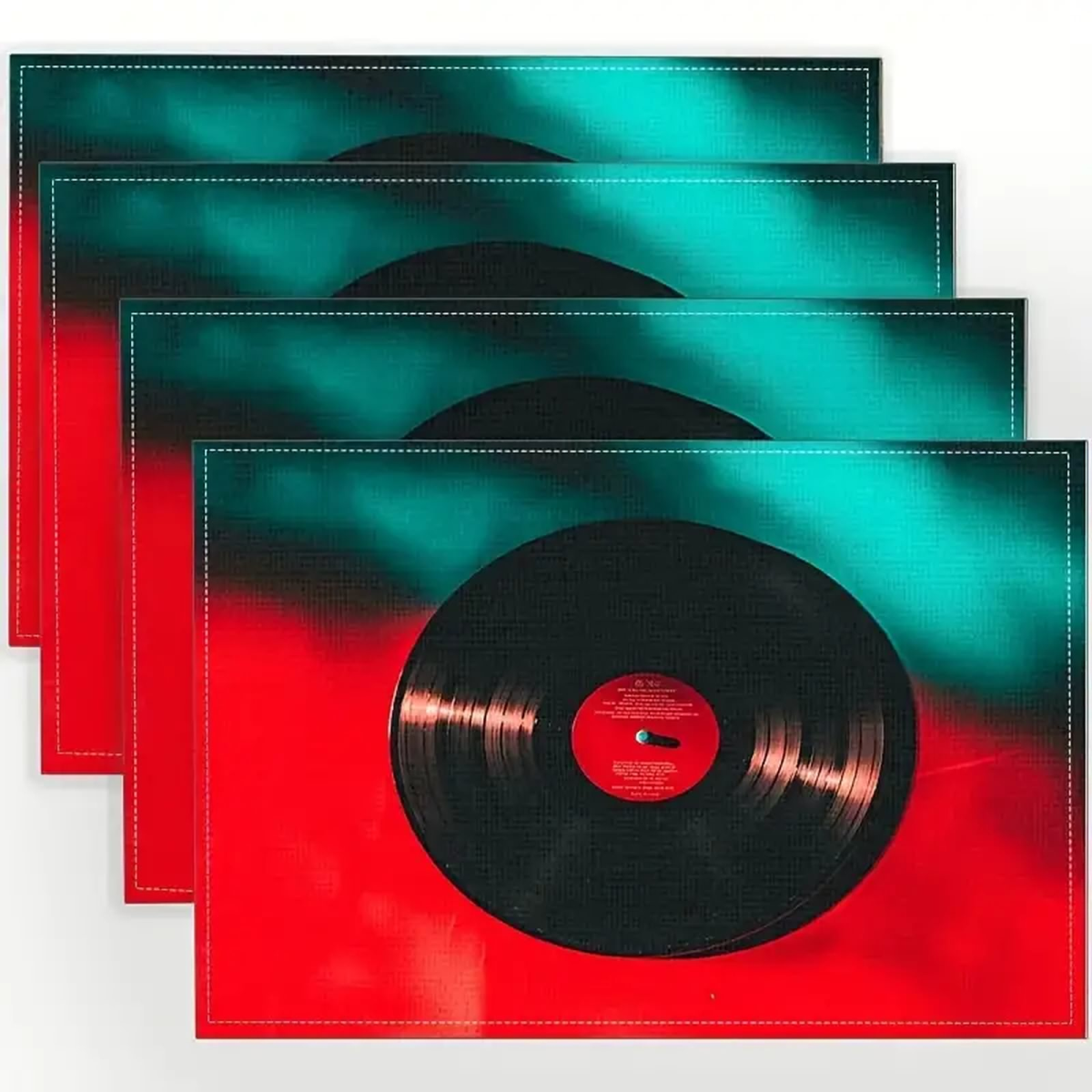 ROCK-HUS Platzdeckchen Schallplatte Set of 4