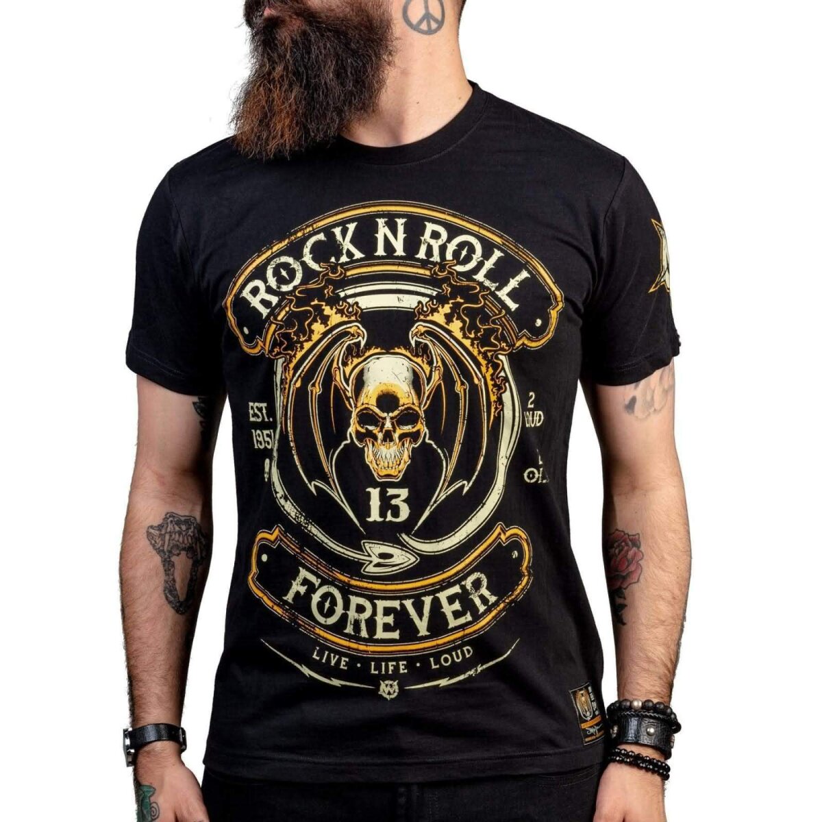 WORNSTAR Herren Artist Asylum Collection Rock N Roll Forever Tee T-Shirt schwarz 3XL