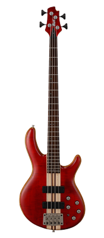 CORT Bassgitarre, A4 Plus FMMH, Open Pore Black Cherry