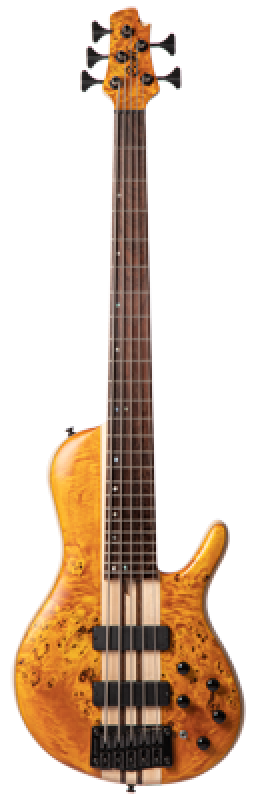 CORT Bassgitarre, A5 Plus SC, Amber Open Pore, 5-Saiter, Softcase