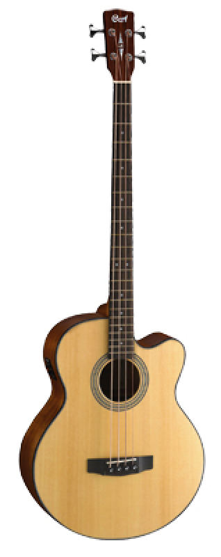 CORT Akustikbass, SJB5F, Natur Satin, Preamp, Tasche