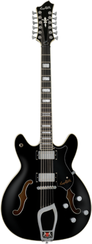 HAGSTROM E-Gitarre, Viking DLX, Black Gloss, 12-Saiter