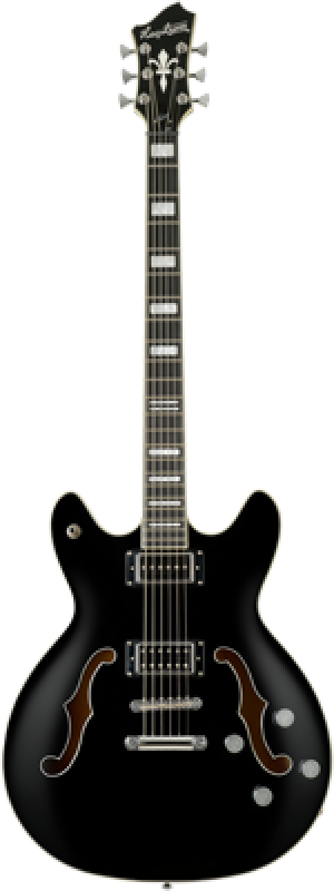 HAGSTROM E-Gitarre, Viking Baritone DLX, Black Gloss