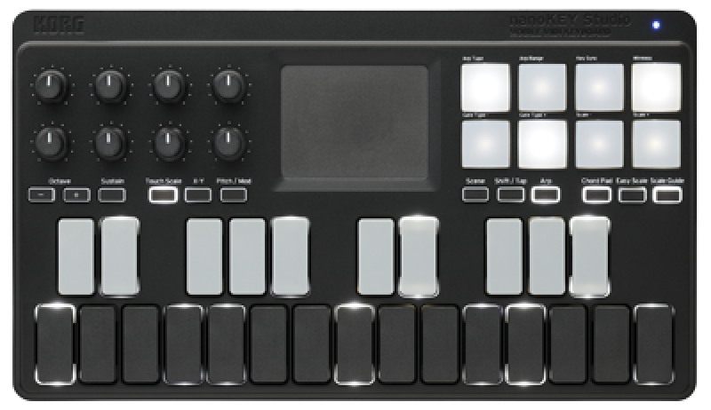 KORG USB-Controller, Bluetooth, nanoKEY Studio, 8 Pads, schwarz