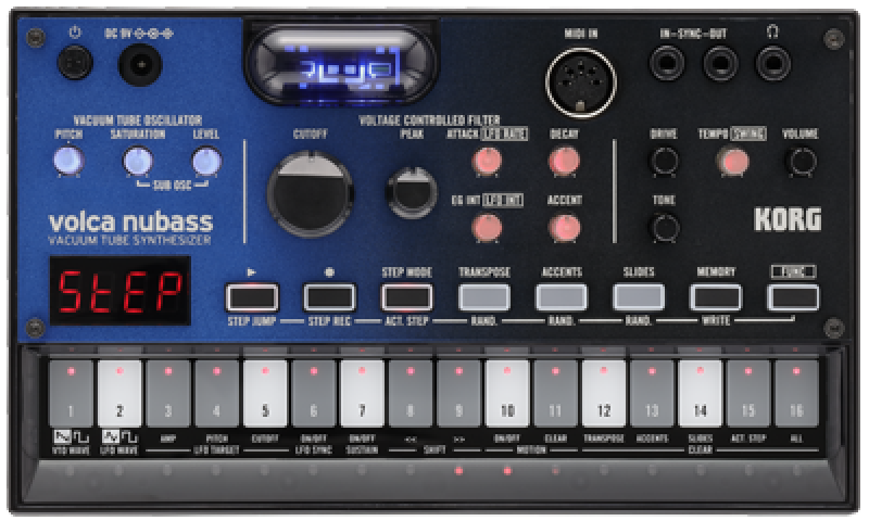 KORG Synthesizer, analog, volca nubass, Vacuum Tube Synthesizer, Seque